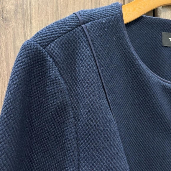 Talbots Blazer Jacket 12 Navy Blue Zip Front Lined - Picture 3 of 11